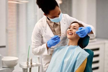 dental check-up at dentist's office