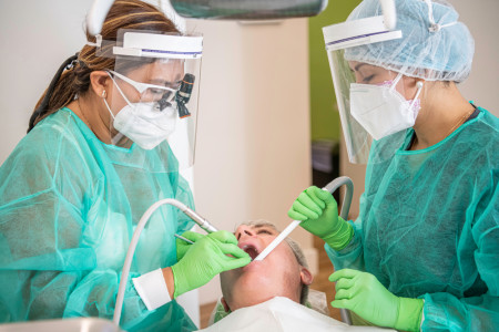 dentist getting an x ray