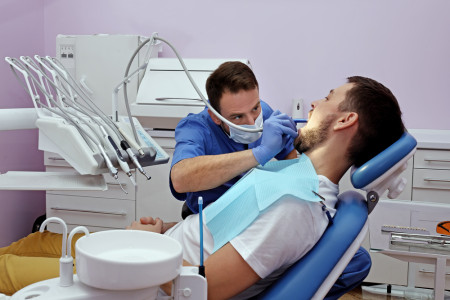 Dentist in clinic