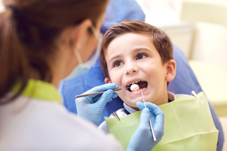 child in a dentist office