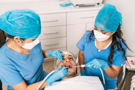cleaning a patient's mouth