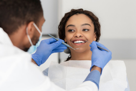 lady in dentist chair