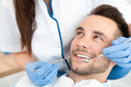 teeth examined by dentist