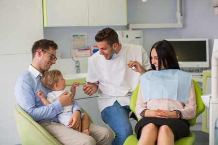 visiting a dentist